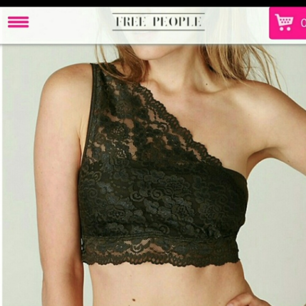 New!  Free people lace one shoulder crop bra
